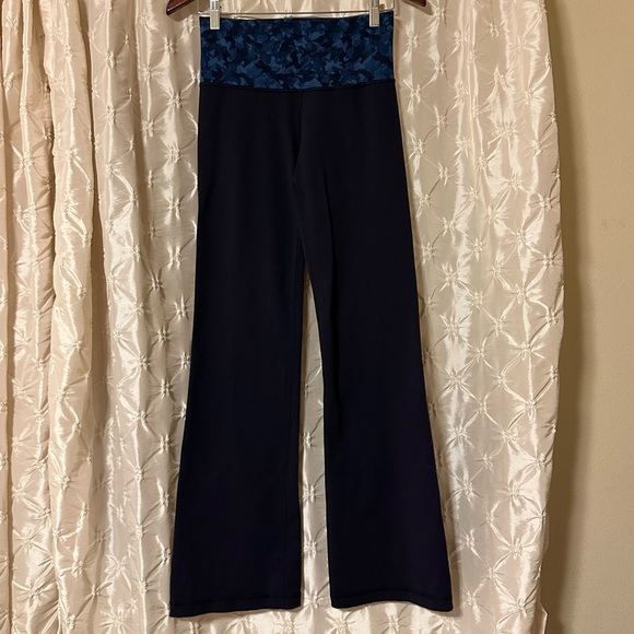 Lululemon Blue Groove Yoga Pants Wide Leg Flare High Rise Leggings - Picture 2 of 13